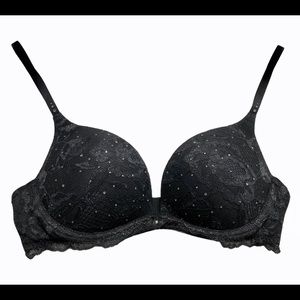 Victoria's Secret Demi Black Lace Push Bra
